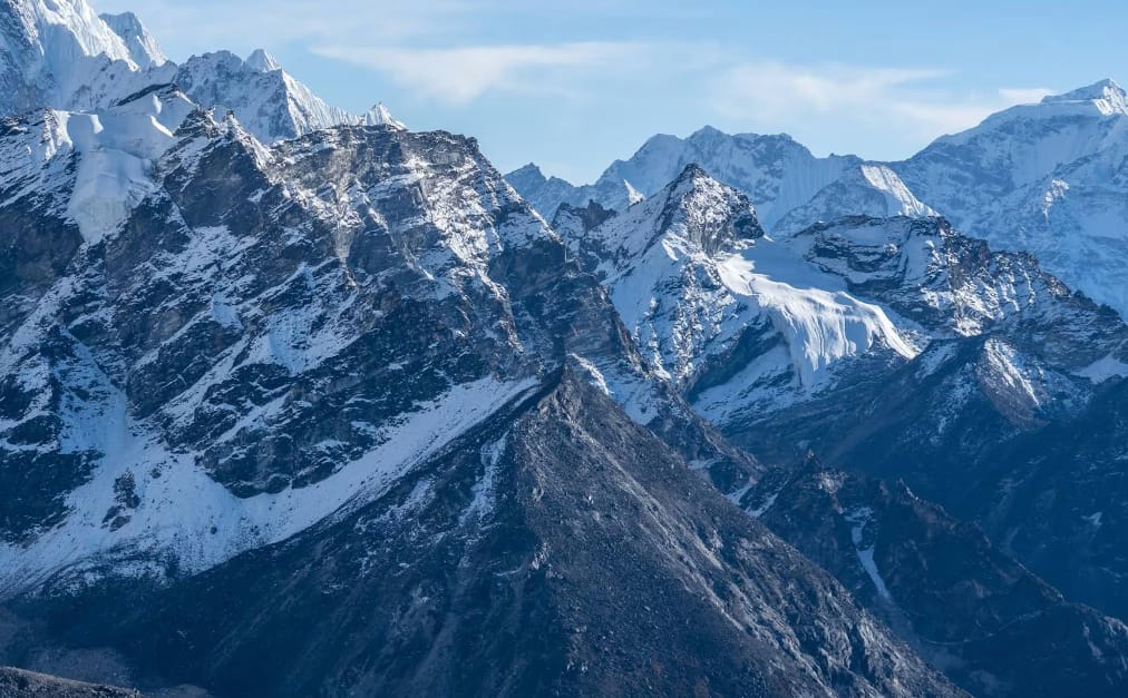 stunning views of pokalde peak