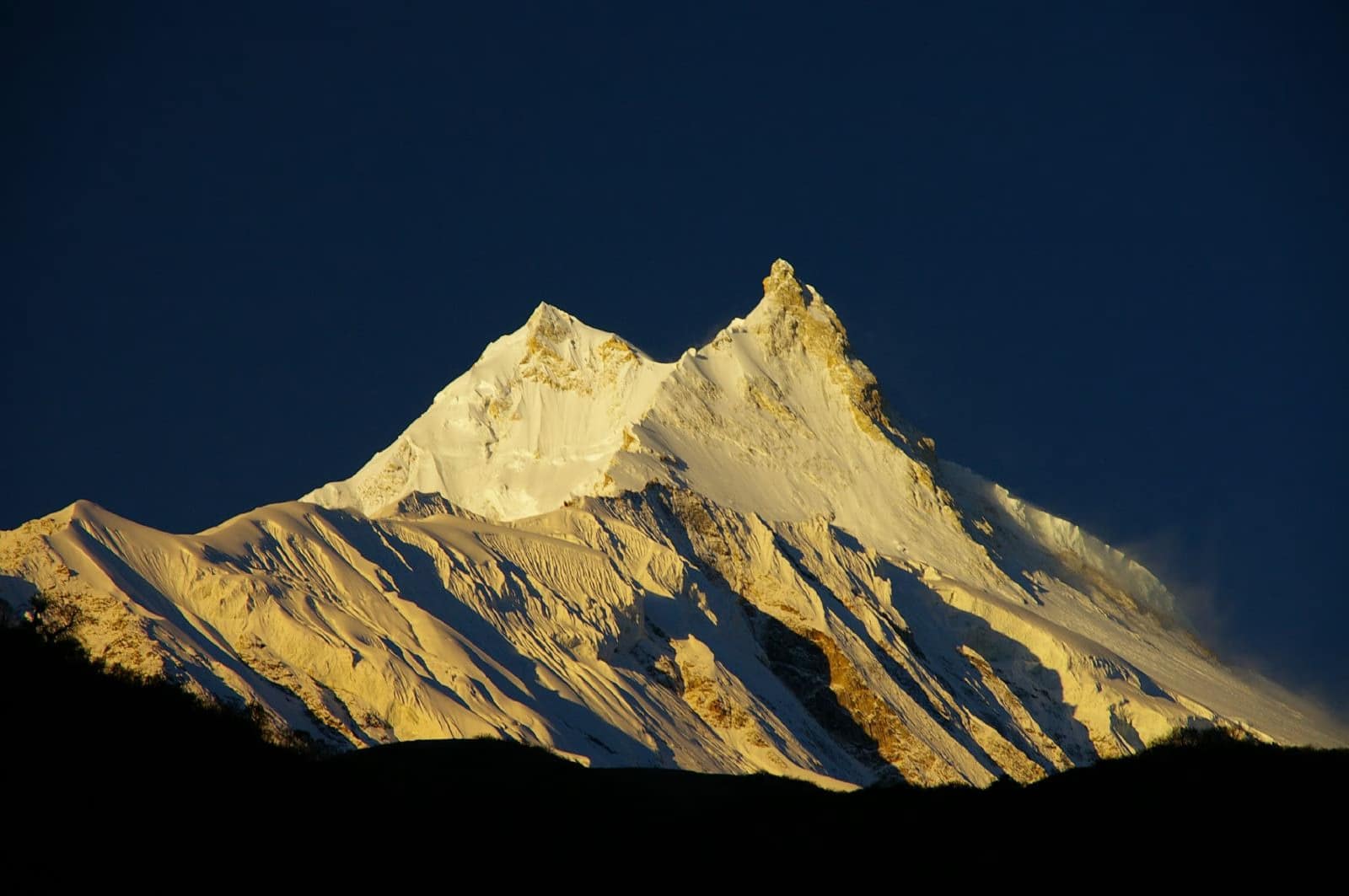 View of one of the tallest mountain in the world Manaslu. Manaslu Base Camp Trek manaslu expedition