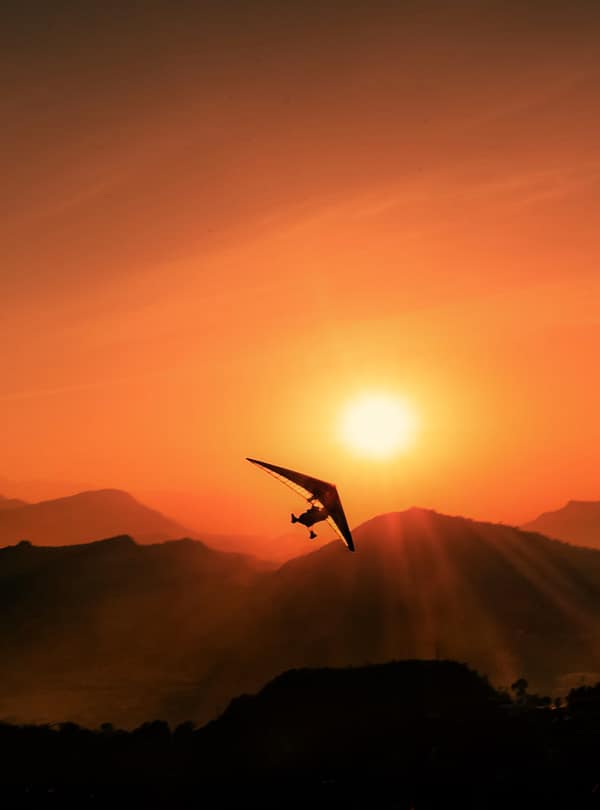 view of sunset in Pokhara, sarangkot